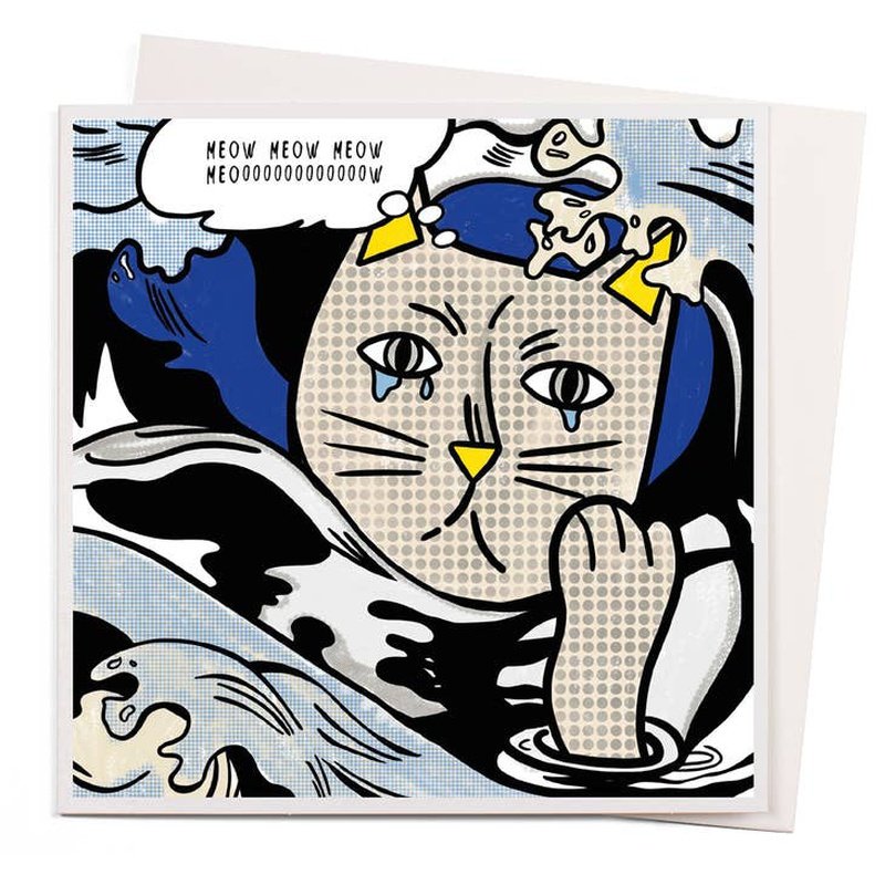 Kaart Drowning Cat By Licktenstein
