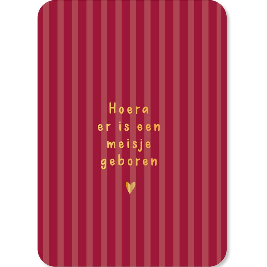 Kaart Hoera Er Is Een Meisje Geboren