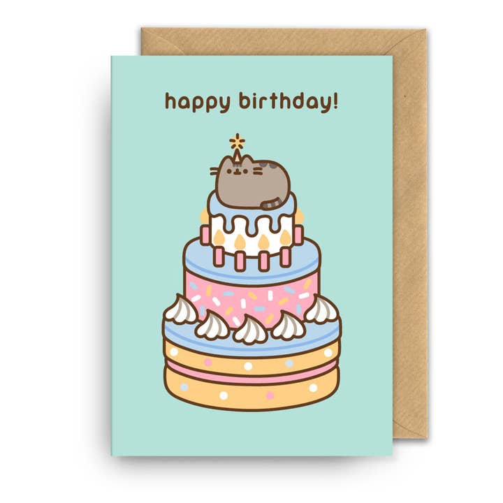 Kaart Pusheen Giant Birthday Cake