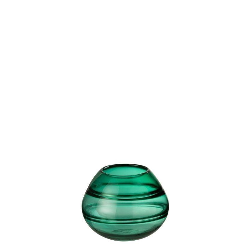 J-Line Vaas Bol Streep Glas Groen