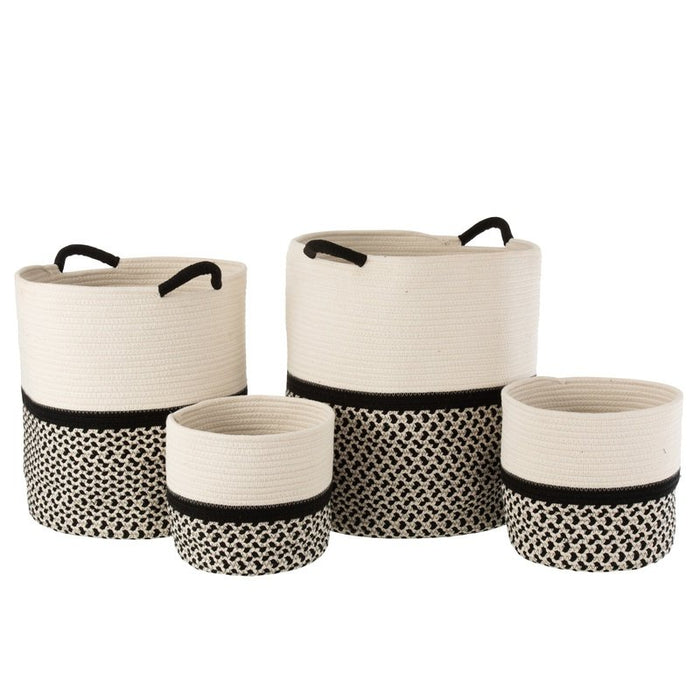 J-Line Basket Cotton Rope Ecru/Black