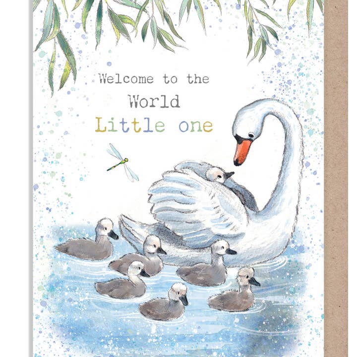Kaart Welcome To The World Little One | Zwaan