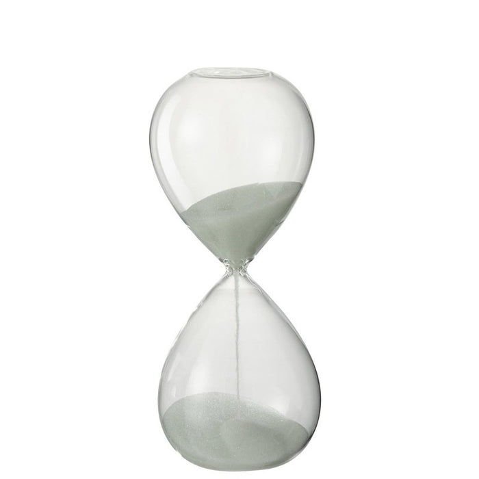J-Line hourglass Deco Glass/Sand White Small