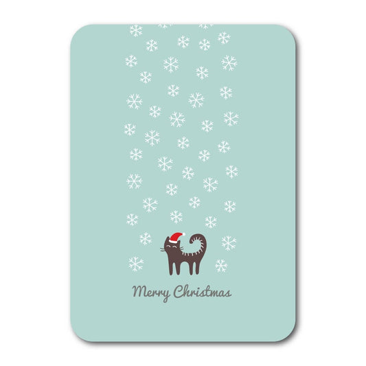 Kaart Santa Cat Under Snowfall