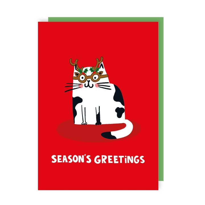 Kaart Cat in Christmas Glasses