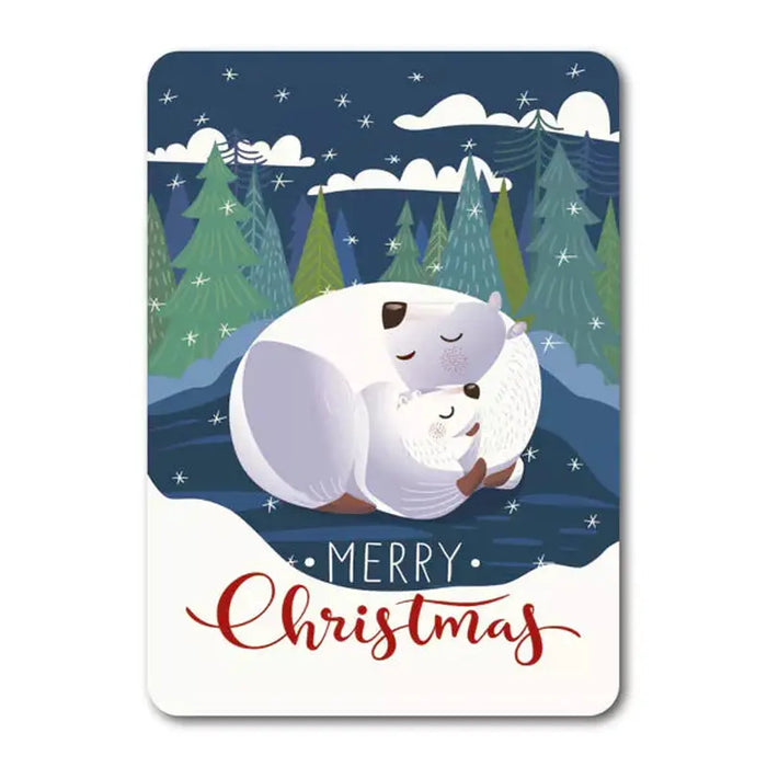 Map Merry Christmas polar bears hug