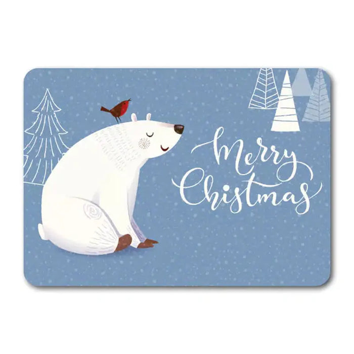 Christmas card polar bear + bird