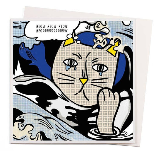 Kaart Drowning Cat By Licktenstein