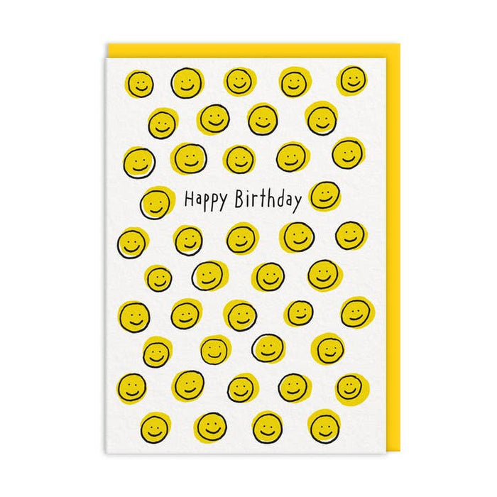 Map Happy Birthday Yellow Smiley