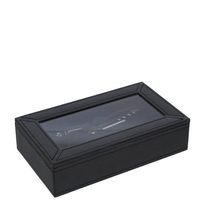 J-Line Box 6 Wine accessories Artificial leather Cognac or Black