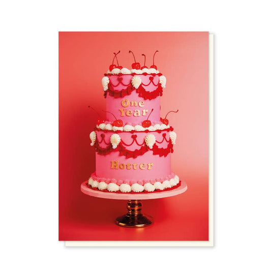 Kaart One Year Hotter Cake