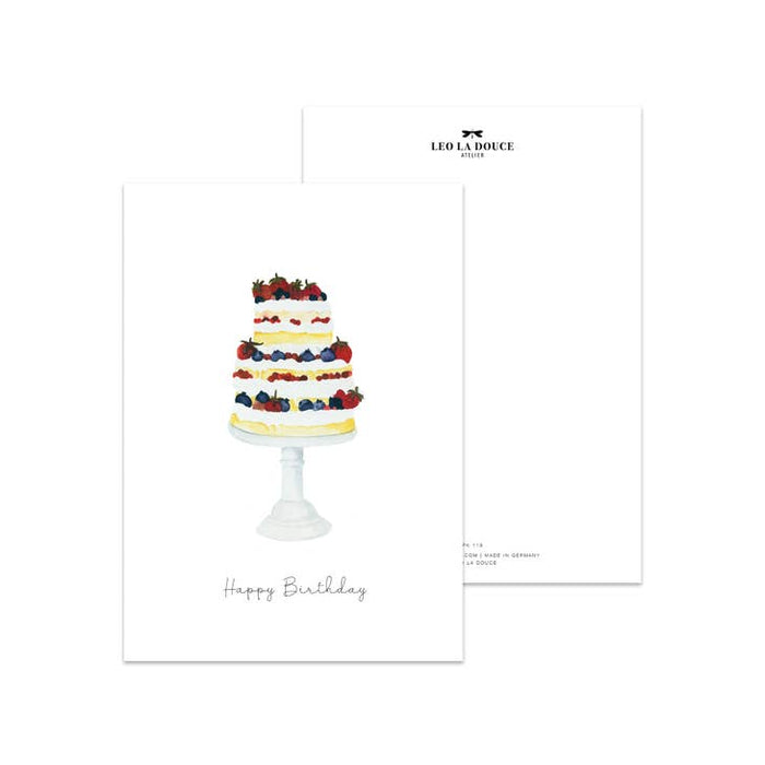 Postcard Happy Birthday cake | An envelope