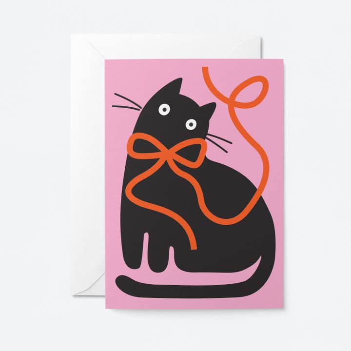 Kaart Ribbon Cat