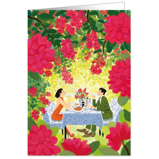 Kaart Romantic Dinner Amidst A Sea of Flowers