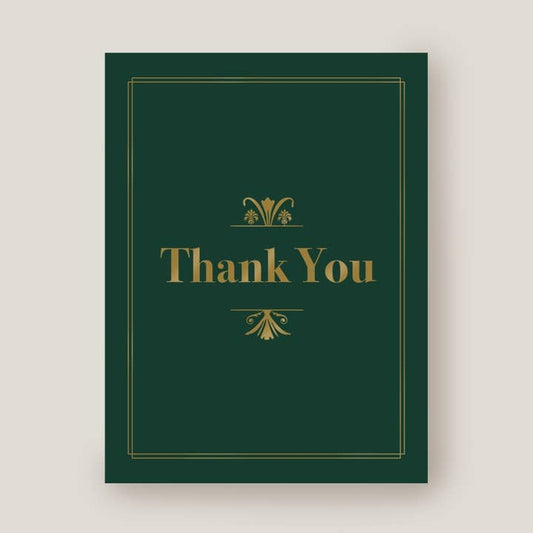 Kaart Thank You | Groen-Goud | Zonder Envelop