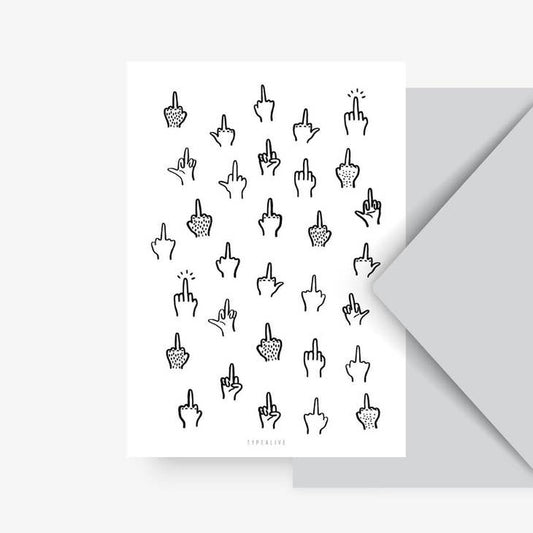 Kaart Middelvinger | Zonder Envelop