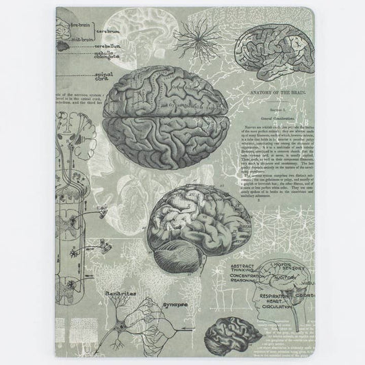 Brain Softcover Notebook - Dot Grid Pages