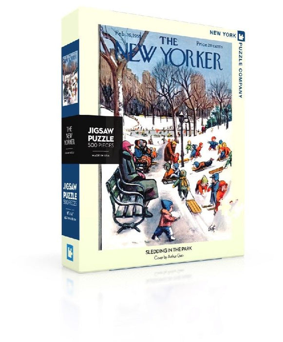 New Yorker Puzzle Company Sledding in The Park Puzzle 500 pieces