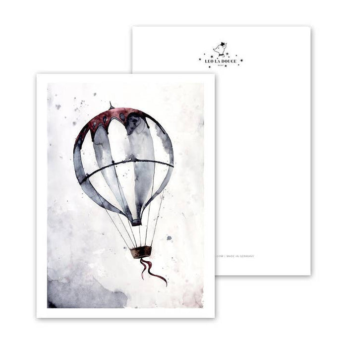 Map hot air balloon with envelope