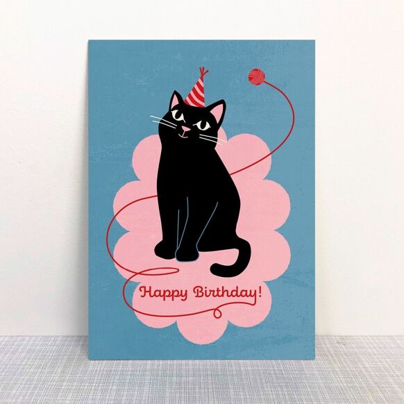 Map Happy Birthday Cat | An envelope