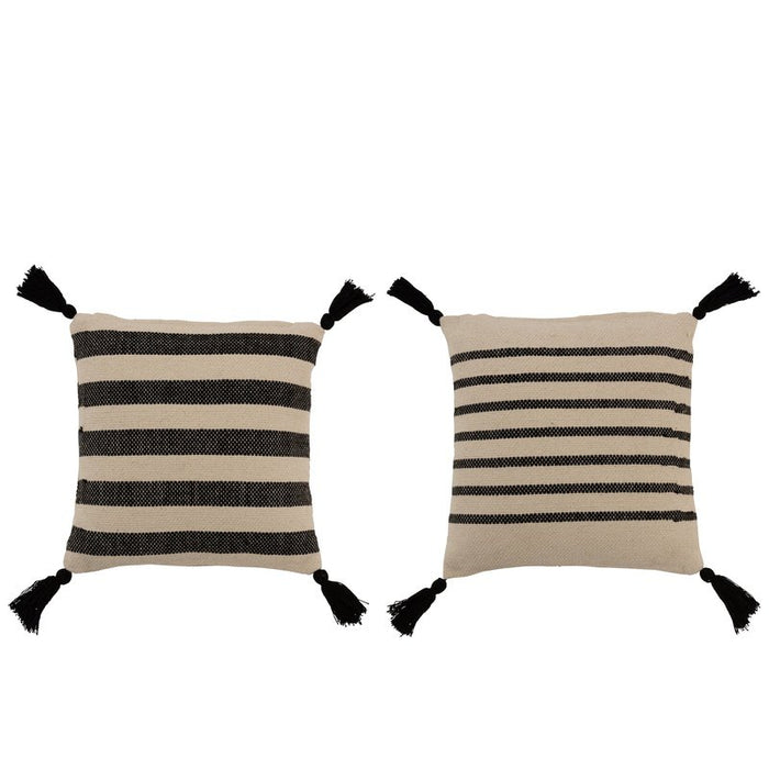 J-Line Cushion Monochrome Cotton Black/White