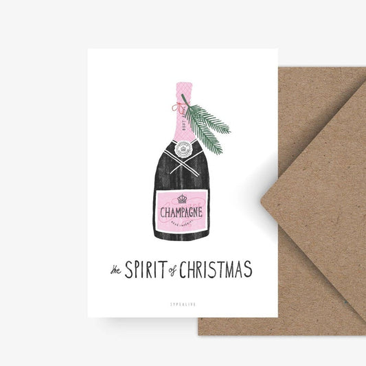Kaart The Spirit Of Christmas | Champagne