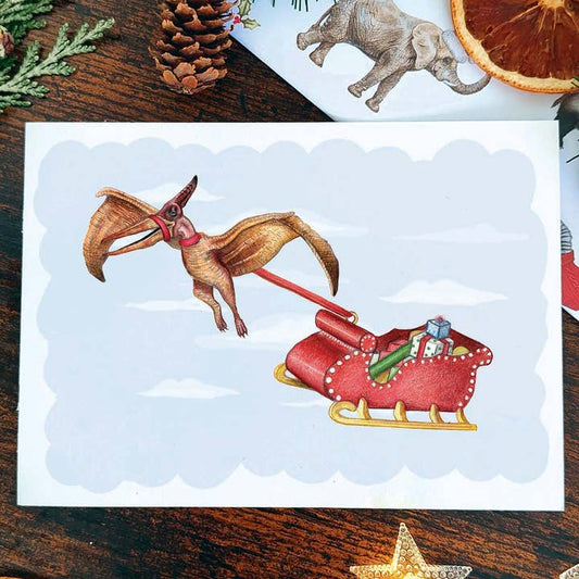 Kaart Christmas Pterodactyl
