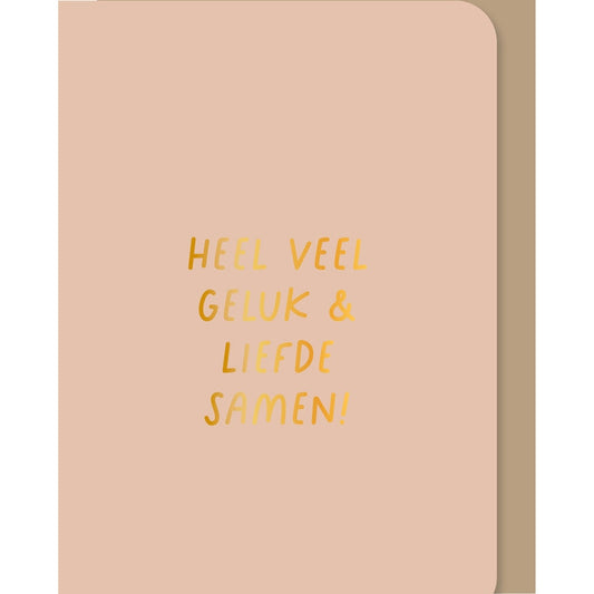 Kaart Heel Veel Geluk En Liefde Samen | Dubbele Kaart Met Envelop
