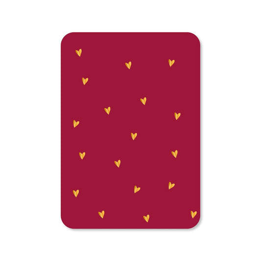 Kaart Hartjes Rood Met Goudfolie