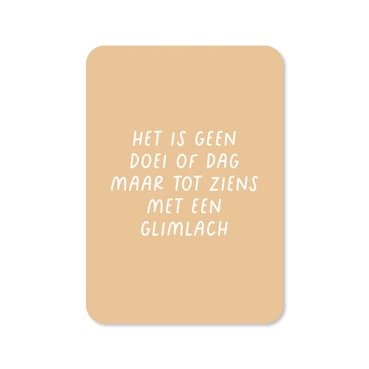 Kaart Tot Ziens Met Een Glimlach