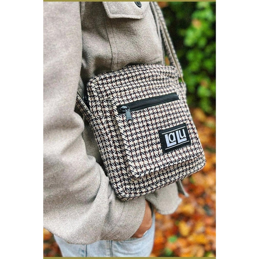 Ravi Checkered Crossbody Bag | Nettle and cotton