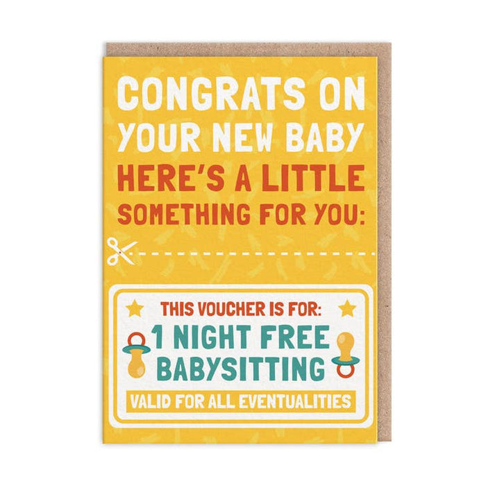 Card Babysitting Voucher