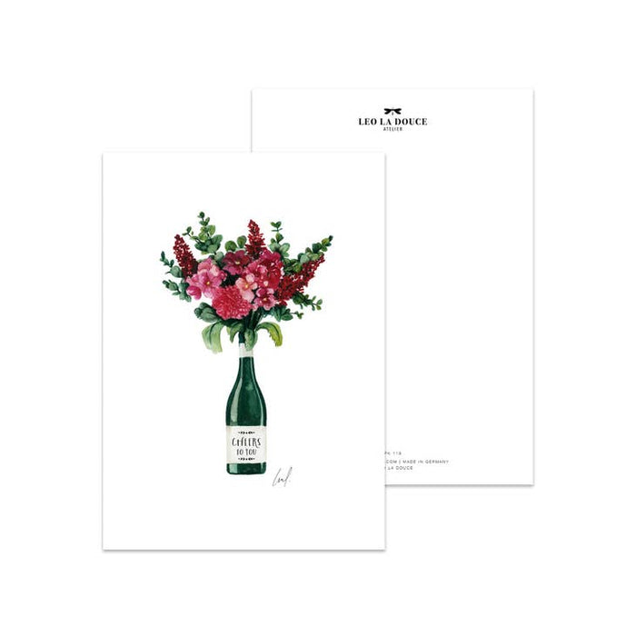 Postcard Cheers To You Floral Bouquet | An envelope