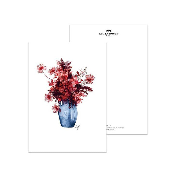 Postcard Red Autumn Flowers | An envelope