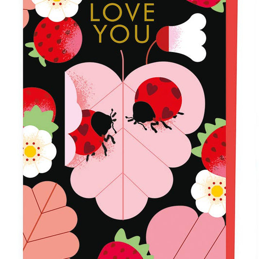 Kaart Love You | Lieveheersbeestjes