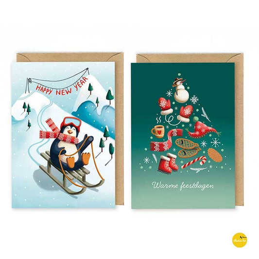 Illustralies Kerstkaarten Set # 6