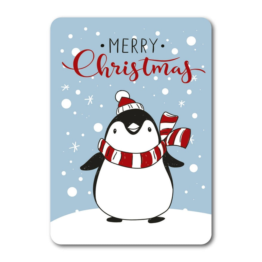 Kaart Merry Christmas Penguin In The Snow