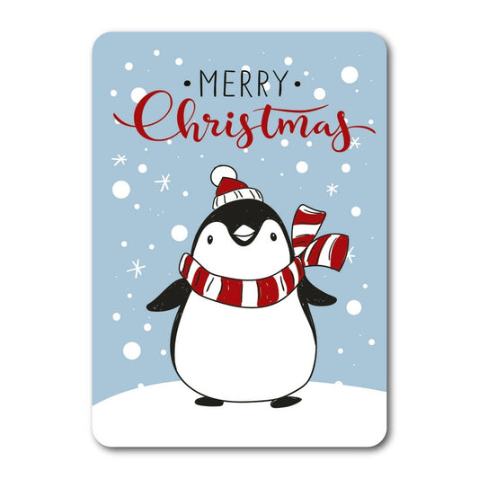 Kaart Merry Christmas Penguin In The Snow