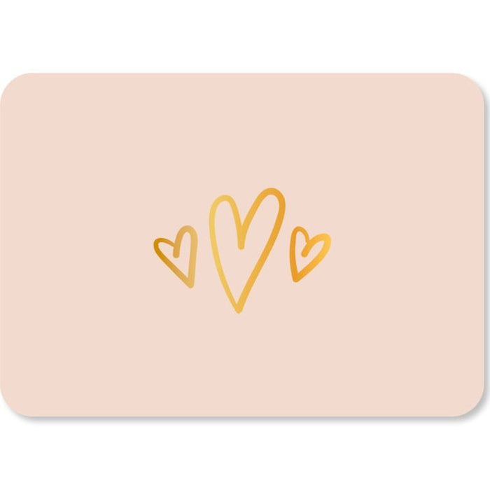 Card hearts gold foil