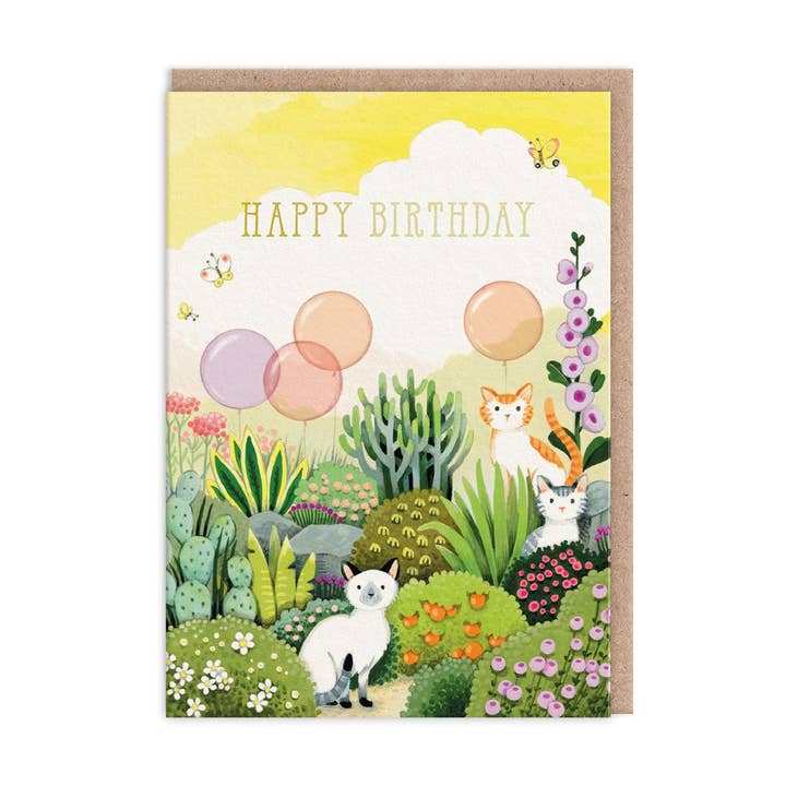 Kaart Happy Birthday | Cat Garden
