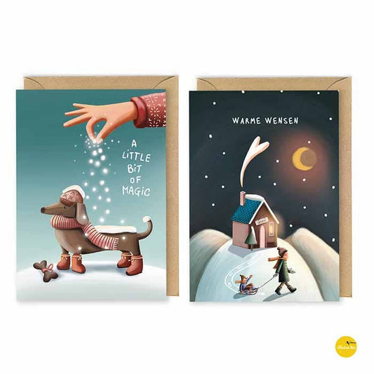 Illustralies Kerstkaarten Set # 13