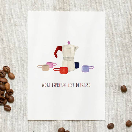 Kaart More Espresso Less Depresso