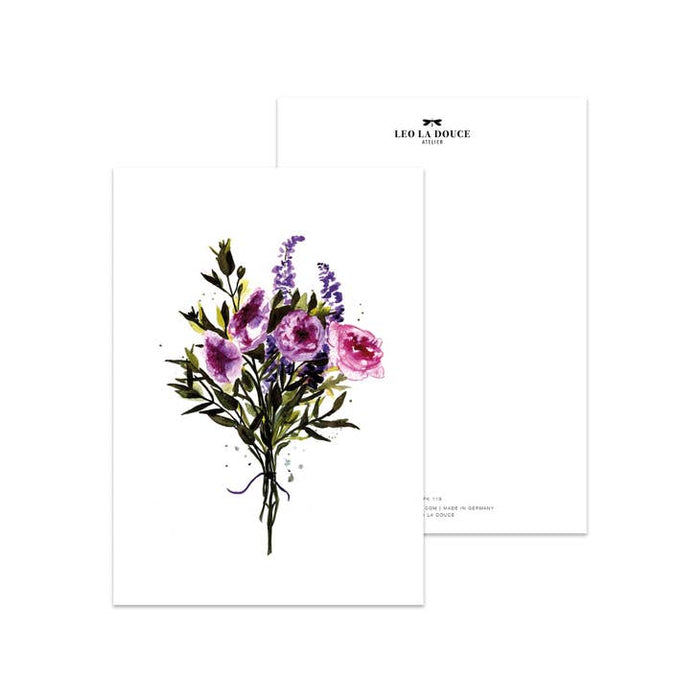 Postcard Violet Bouquet | An envelope