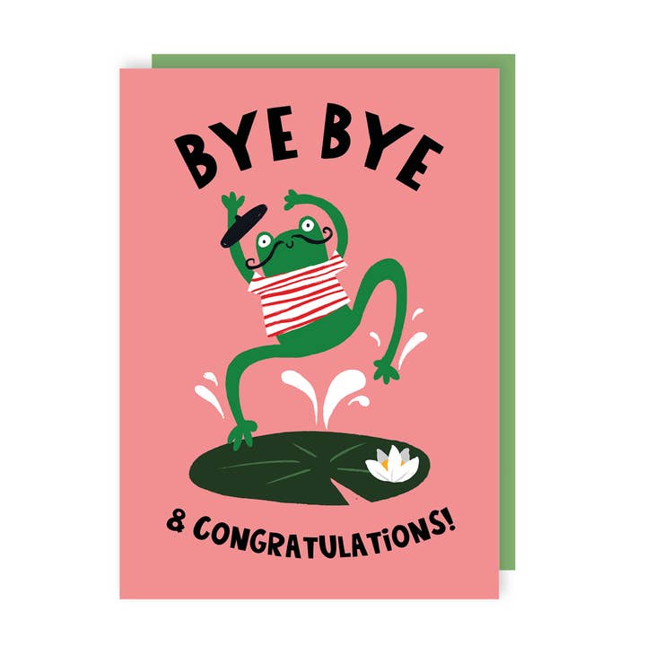 Kaart Bye Bye French Frog Leaving