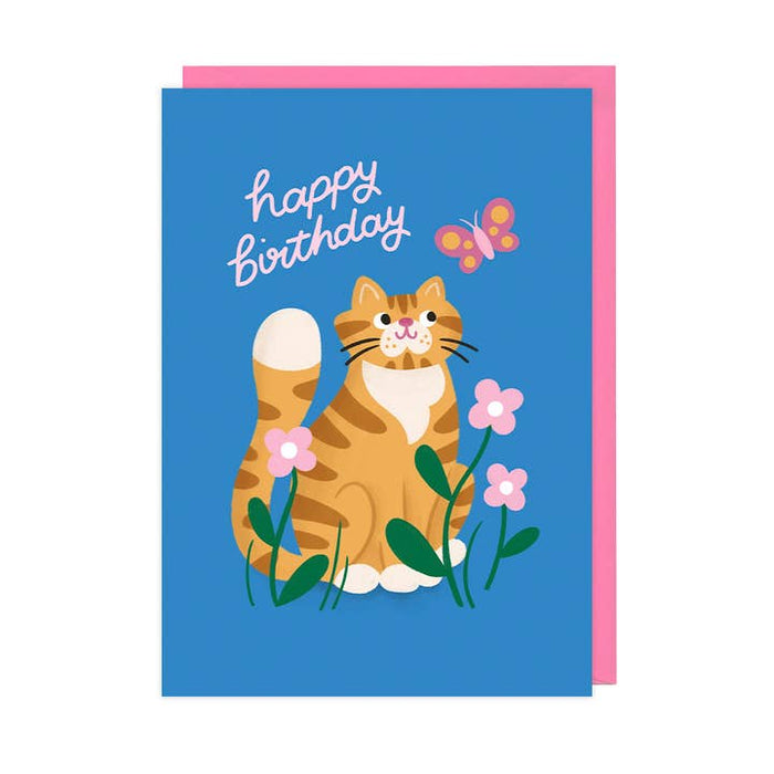 Map Happy Birthday Cat & Butterfly