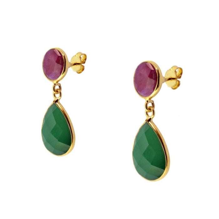 Vesmer earrings drop with mineral gold -plated gold