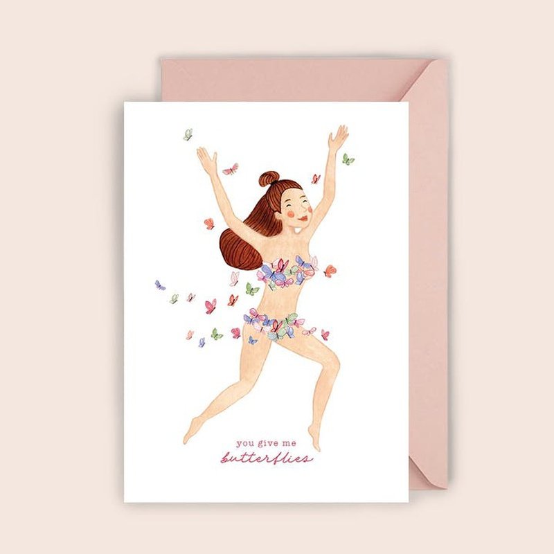 Kaart You Give Me Butterflies