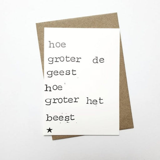 Kaart Hoe Groter De Geest Hoe Groter Het Beest Krossproducts | De online winkel voor hebbedingetjes