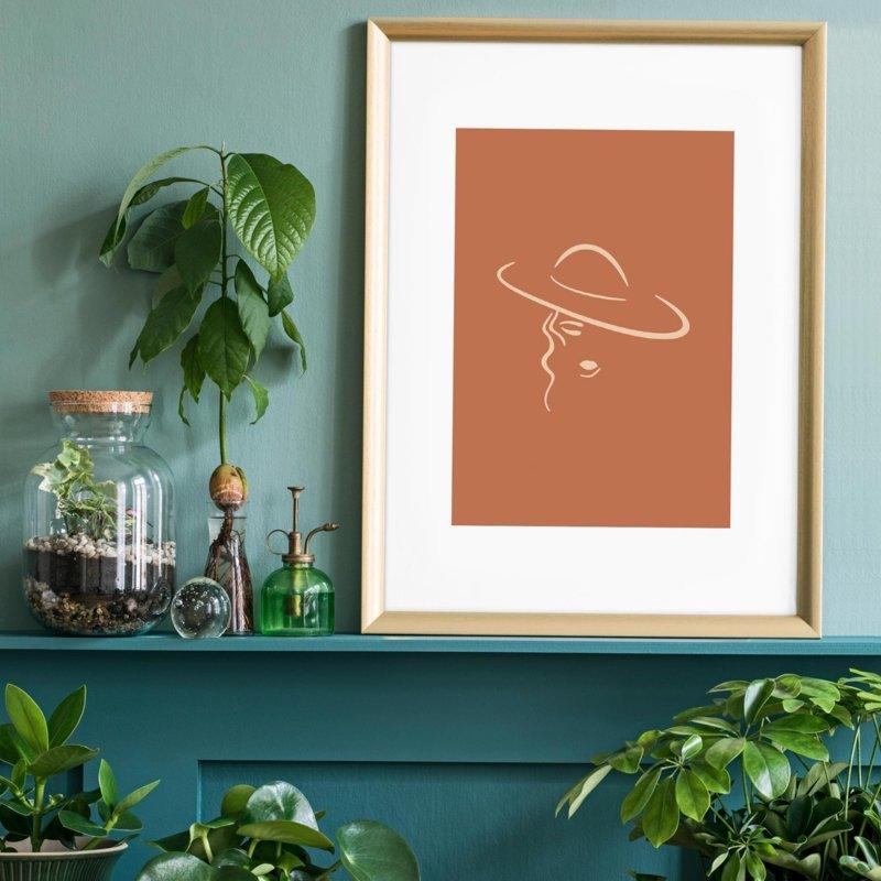 Dame met hoed Print | 30x40