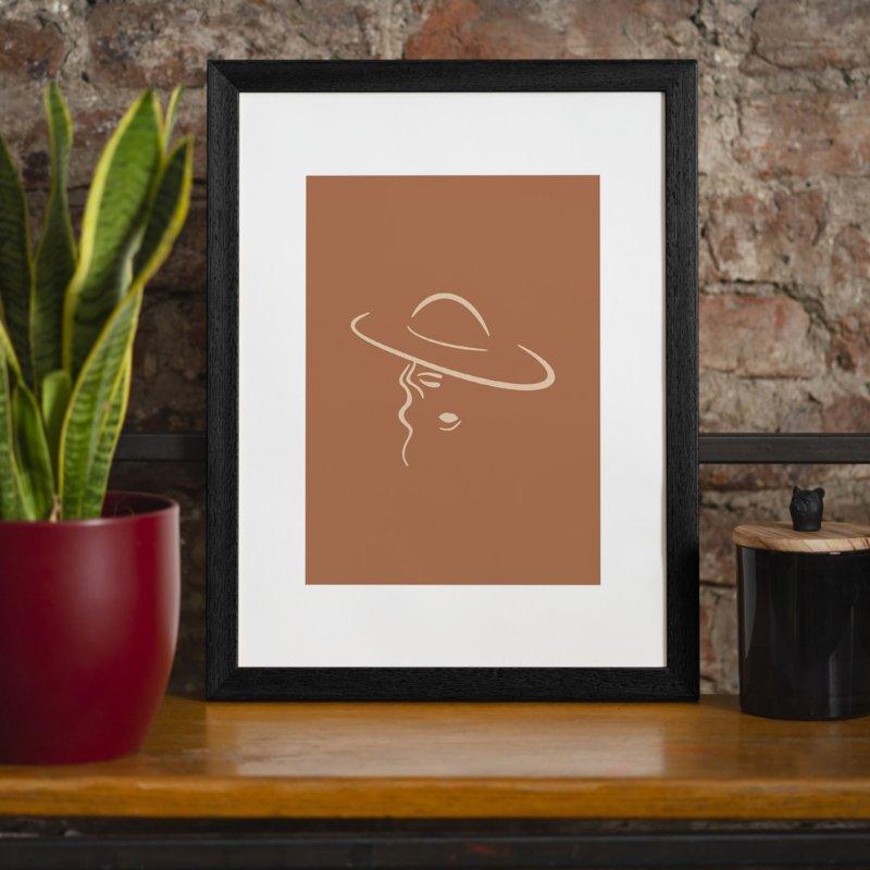 Dame met hoed Print | 30x40